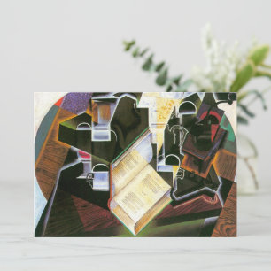 Buch, Pfeife und Brille, Juan Gris, Vintage Kubism Einladung