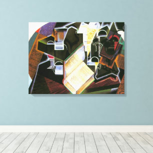 Buch, Pfeife und Brille, Juan Gris, Vintage Kubism Leinwanddruck