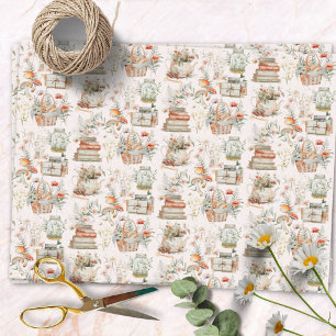 Buch Pilz Blumen Whimsical Cottagecore Muster Seidenpapier