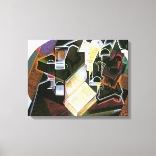 Buch, Pipe und Brille, Juan Gris, Vintager Kubismu Leinwanddruck