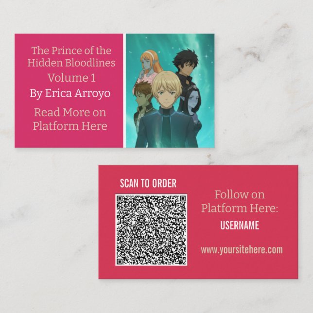 Buch-Promotion Indie-Autor QR-Code Visitenkarte (Vorne/Hinten)