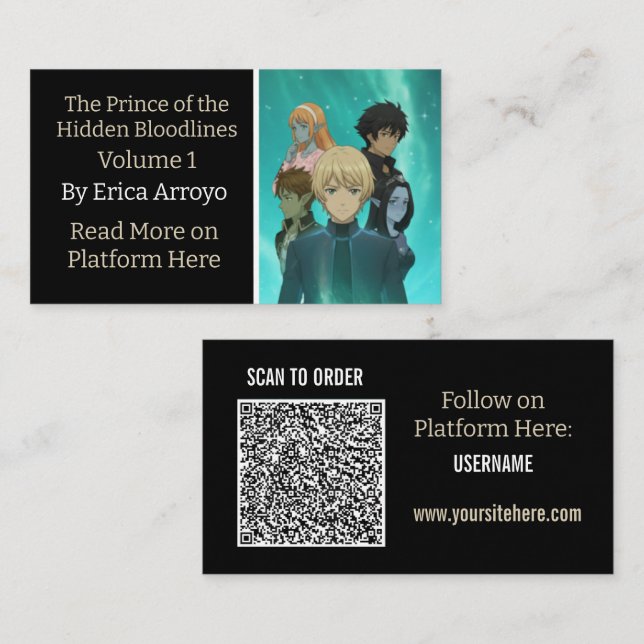 Buch-Promotion Indie-Autor QR-Code Visitenkarte (Vorne/Hinten)