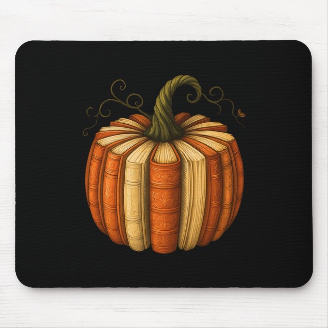 Buch Pumpkin Fall Halloween Lehrer Librarians Boo Mousepad (Vorne)