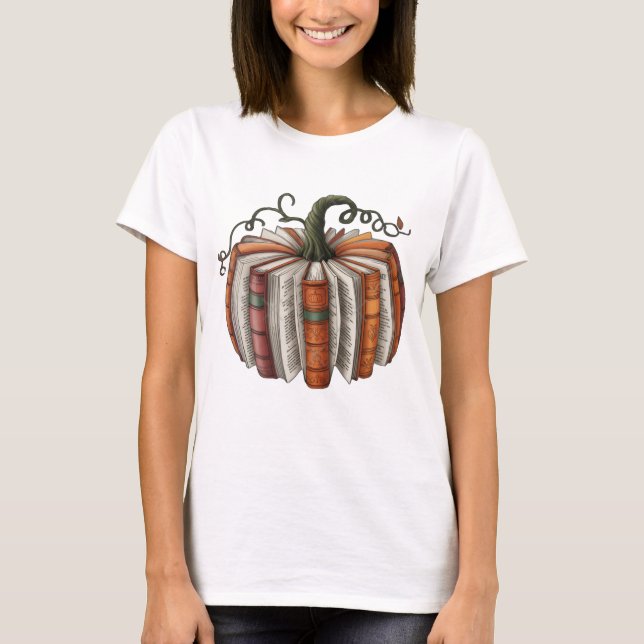 Buch Pumpkin Halloween Literatur T - Shirt (Vorderseite)