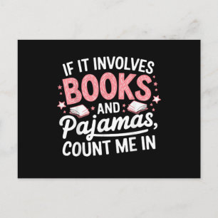 Buch & Pyjama Humorvoller Bücherliebhaber Lustiges Postkarte