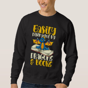 Buch Reading Fantasy Dragon Librarian Book Dragon Sweatshirt