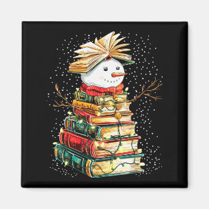 Buch Schneemann Weihnachtsbaum Lesen Magnet