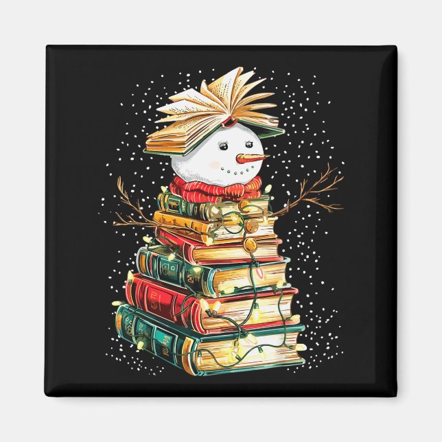 Buch Schneemann Weihnachtsbaum Lesen  Magnet (Vorne)