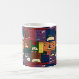 Buch-Süchtig-Collage Kaffeetasse
