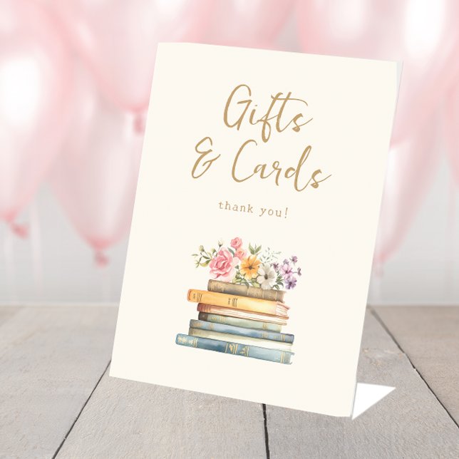 Buch Thema Geschenke Unterzeichnung Sockelschild (Book Theme Gifts Sign by Painted Paperie
)