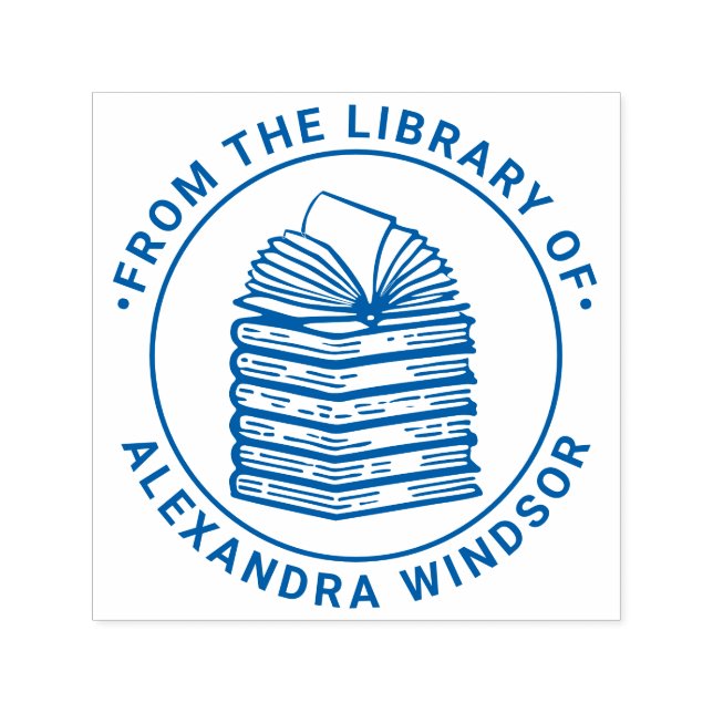 Buch über den Buchstapelbuchnamen öffnen Permastempel (Design)