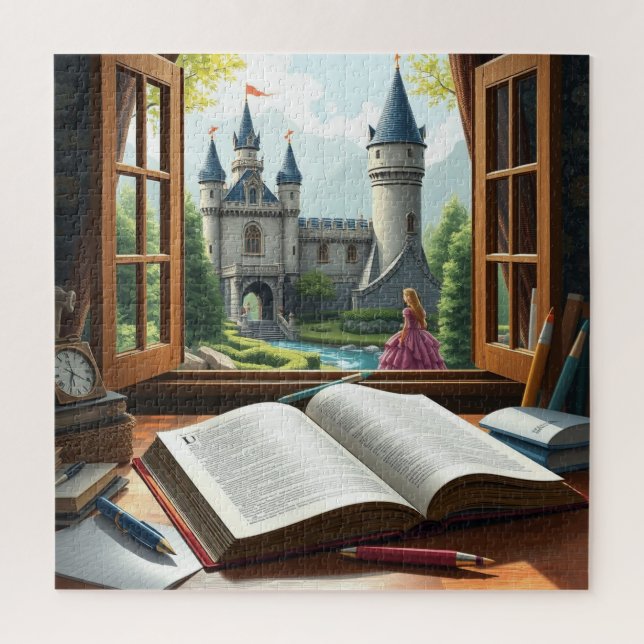 Buch über Prinzessin und Schloss Puzzle (Vertikal)