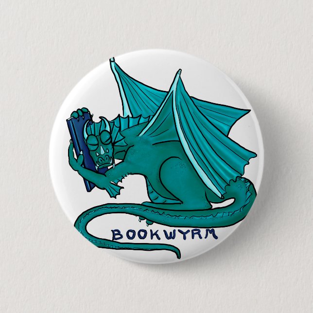 Buch-Umarmung Bookwyrm Button (Vorderseite)