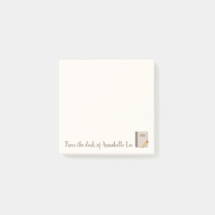 Buch und Bleistift Post-it Klebezettel