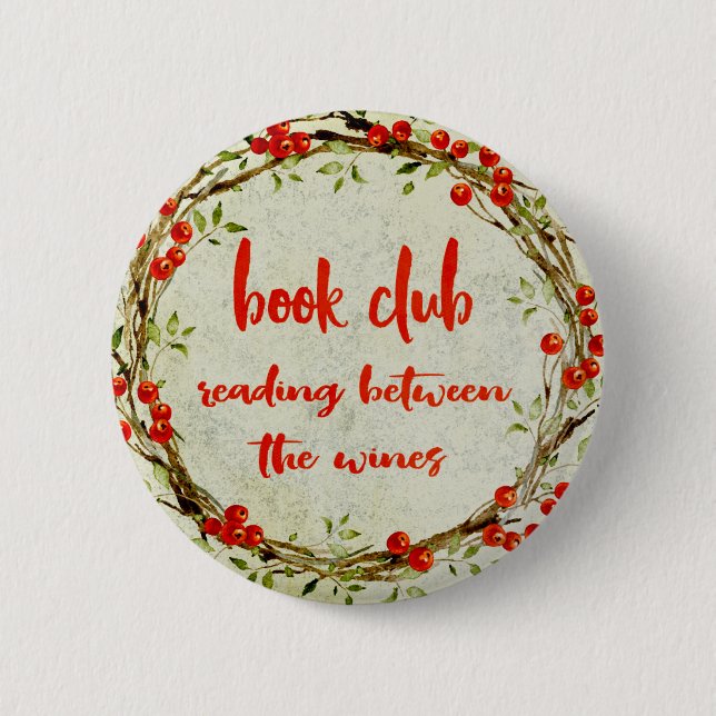 Buch-und Wein-Liebhaber-LeseBibliophile Button (Vorderseite)
