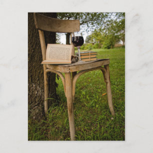 Buch und Wein Postkarte