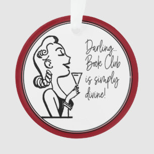 Buch-Verein-Freund-Retro Vintage Dame Ornament