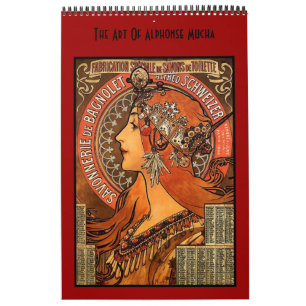 Buch Vintag Alphonse Mucha 14 Bilder Berühmte Kuns Kalender