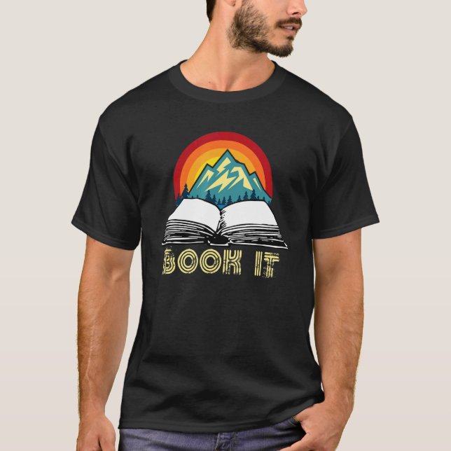 Buch Vintag Sunset Retro Reading Book T-Shirt (Vorderseite)