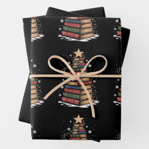 Buch Weihnachtsbaum Lehrer Librarian Xmas Urlaub Geschenkpapier Set