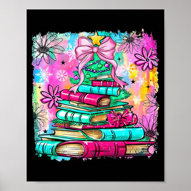 Buch Weihnachtsbaumlichter Lehrer Bibliothekar Buc Poster (Vorne)