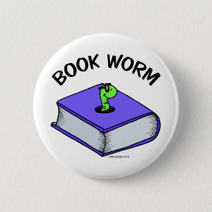Buch-Wurm Button