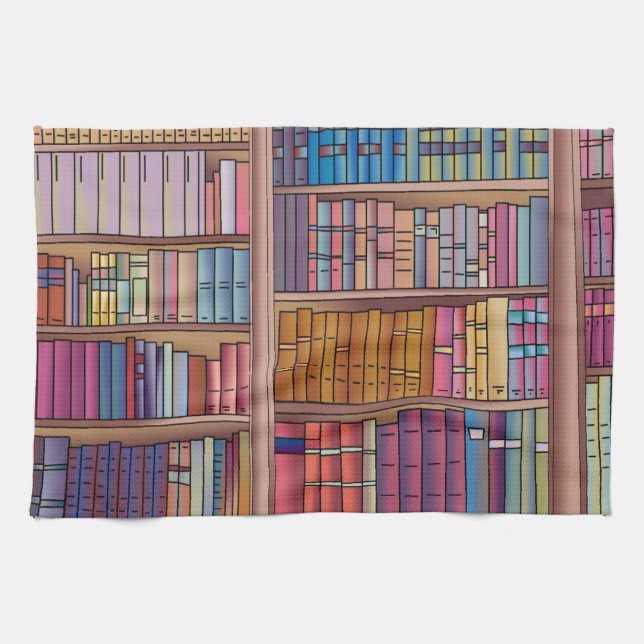 Buch-Wurm-Tee-Tuch Geschirrtuch (Horizontal)