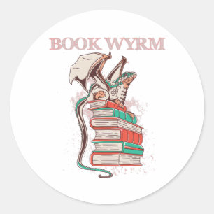 Buch Wyrm Runder Aufkleber