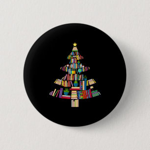 Buch Xmas Tree Lights Buch Librarian Teacher Button