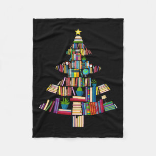Buch Xmas Tree Lights Buch Librarian Teacher Fleecedecke