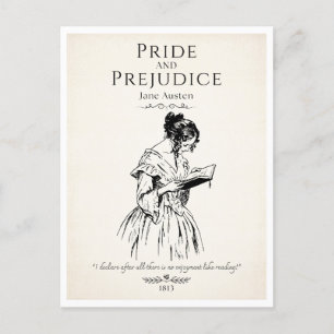 Buch Zitat von Jane Austen Lover Postkarte