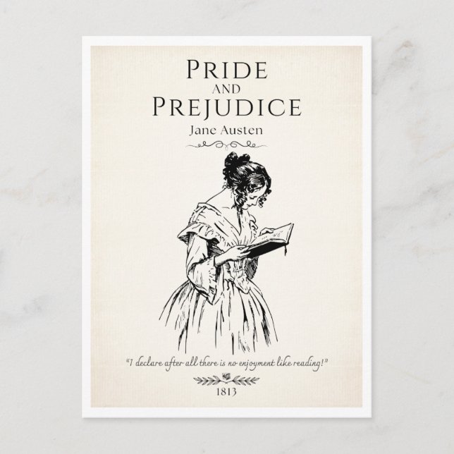 Buch Zitat von Jane Austen Lover Postkarte (Vorderseite)