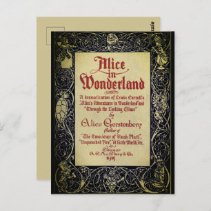 Buchabdeckungen der Alice im Wunderland Postkarte