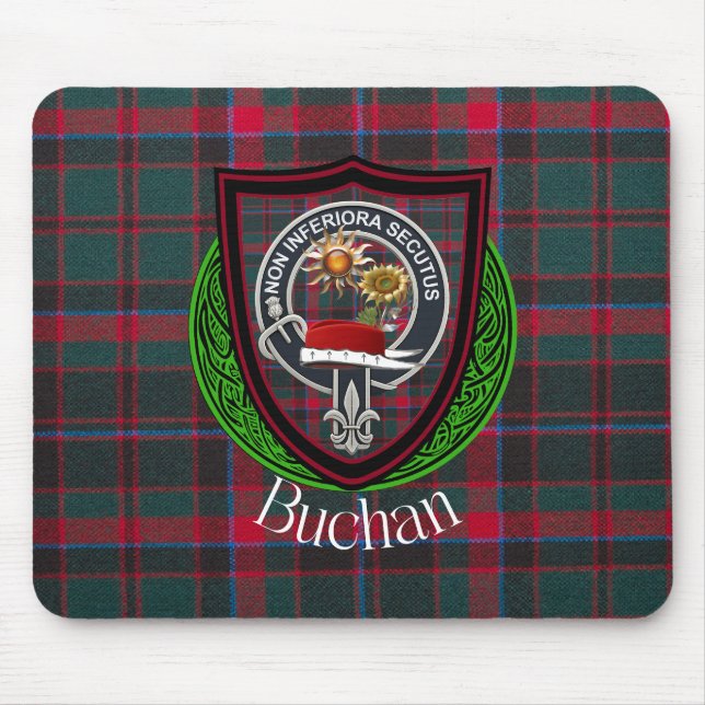 Buchan Scottish Clan Tartan and Crest  Mousepad (Vorne)