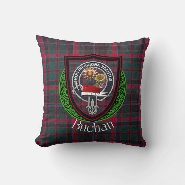 Buchan Scottish Clan Tartan & Crest Kissen (Vorderseite)