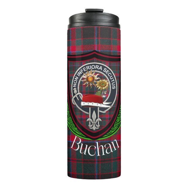 Buchan Scottish Clan Tartan & Crest Thermosbecher (Vorderseite)