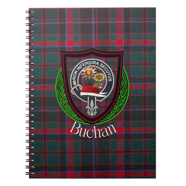 Buchan Scottish Clan Tartan und Wappen Notizblock (Vorderseite)