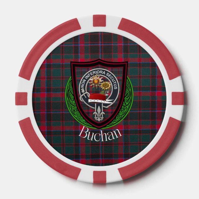 Buchan Scottish Clan Tartan & Wappen Pokerchips (Vorderseite)