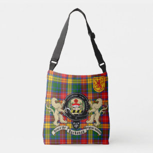 Buchanan Clan Abzeichen & Tartan Crossbody Bag Tragetaschen Mit Langen Trägern