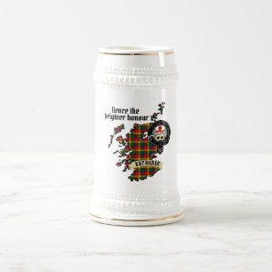 Buchanan Clan Abzeichen & Tartan Karte von Schottl Bierglas