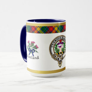 Buchanan Clan Abzeichen Tartan & Motto Tasse