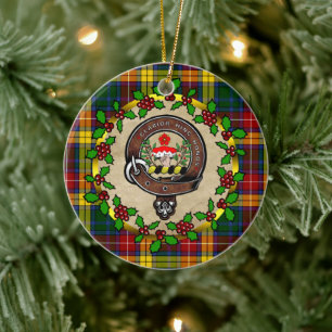 Buchanan Clan Abzeichen & Tartan Personalisiert Xm Keramik Ornament