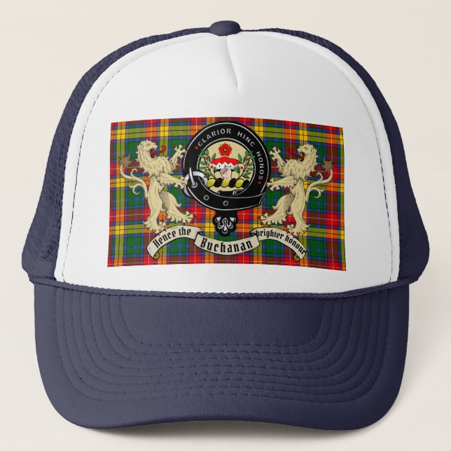 Buchanan Clan Abzeichen & Tartan Truckerkappe (Vorderseite)