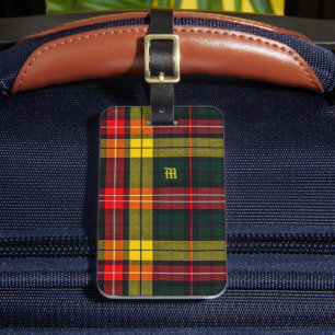 Buchanan Clan Plaid schottisches Muster Monogramm Gepäckanhänger