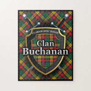 Buchanan Clan Tartan Schwerter und Schild Puzzle
