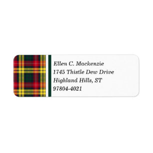 Buchanan-Clanroter, gelber und grüner Tartan
