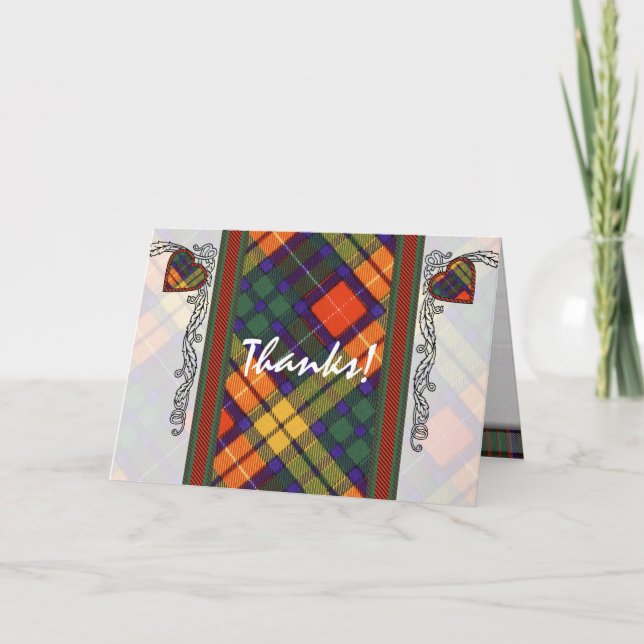 Buchanan Family Clan Kariert schottischer Kiostart Dankeskarte (Vorderseite)