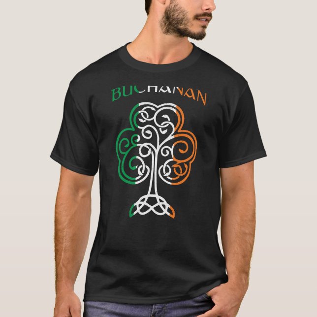 BUCHANAN Irish Name Kleeblatt Ireland Flaggenfamil T-Shirt (Vorderseite)