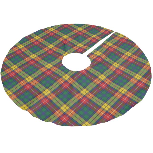 Buchanan Kariert Tartan Pattern Polyester Weihnachtsbaumdecke (Schrägansicht)