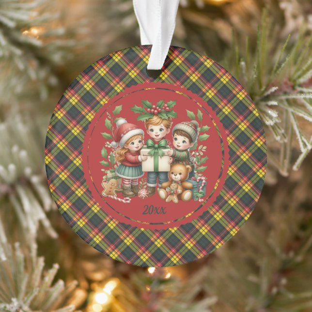 Buchanan Modern  Scottish Tartan Christmas Ornament (Baum)